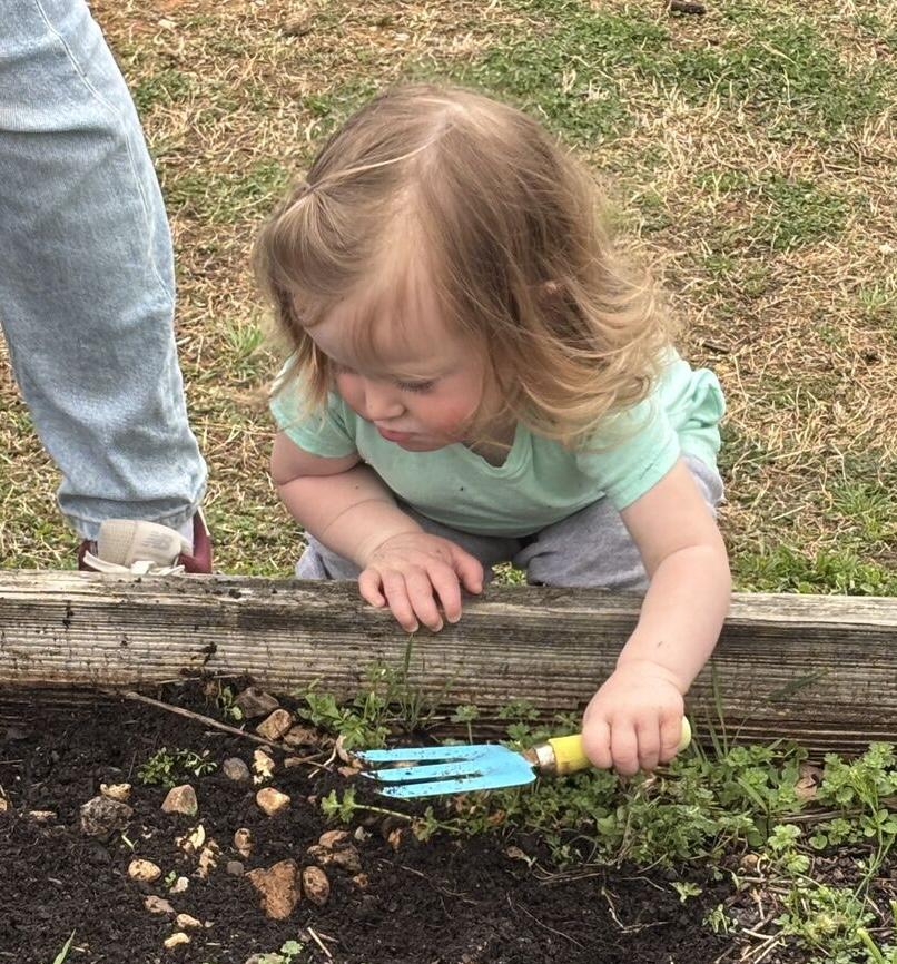 Toddler practicing daily routines
